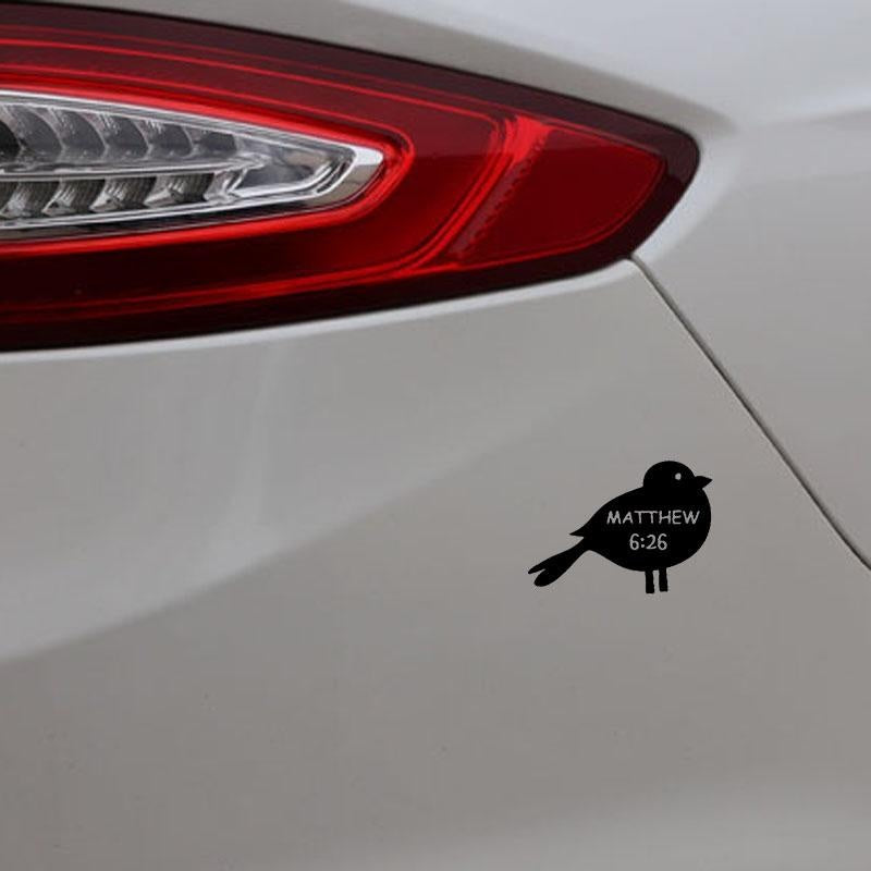 13CM*9.4CM Bible Verse MATTHEW 6:26 Christian Car Sticker Vinyl Decal Black/Silver C3-1445