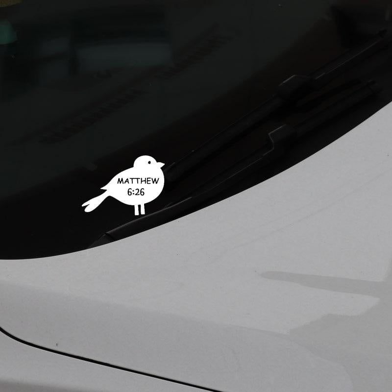 13CM*9.4CM Bible Verse MATTHEW 6:26 Christian Car Sticker Vinyl Decal Black/Silver C3-1445