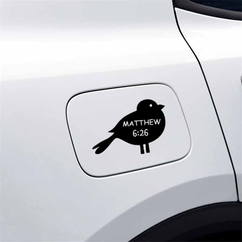 13CM*9.4CM Bible Verse MATTHEW 6:26 Christian Car Sticker Vinyl Decal Black/Silver C3-1445