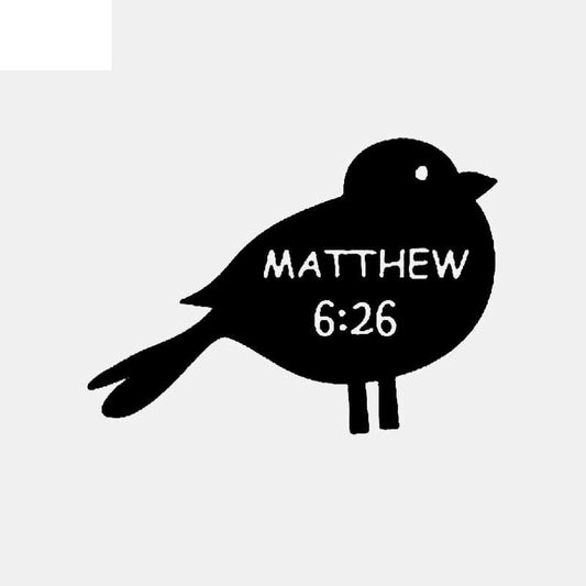 13CM*9.4CM Bible Verse MATTHEW 6:26 Christian Car Sticker Vinyl Decal Black/Silver C3-1445