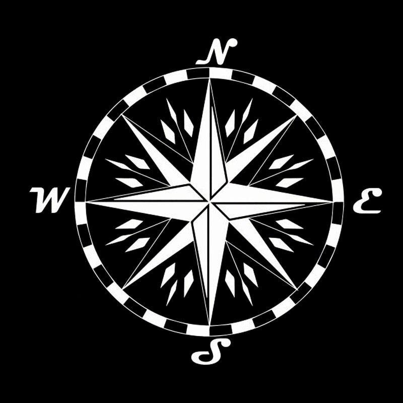 13.8cm*12.8cm NSWE Interesting Compass Wind Rose Motorcycle Vinyl Decal Car Stickers S6-3528