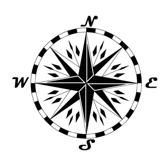 13.8cm*12.8cm NSWE Interesting Compass Wind Rose Motorcycle Vinyl Decal Car Stickers S6-3528