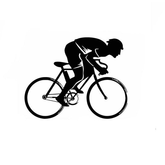 14.7CM*11.6CM Fashion Sport Boy Cycling Decor Decal Car Sticker Black/Silver Vinyl S9-0237