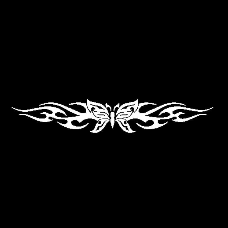 18CM*3CM Butterfly Back Window Decal Car Sticker Graphic Tribal Flame Car  Vinyl  Black/Silver C24-0088