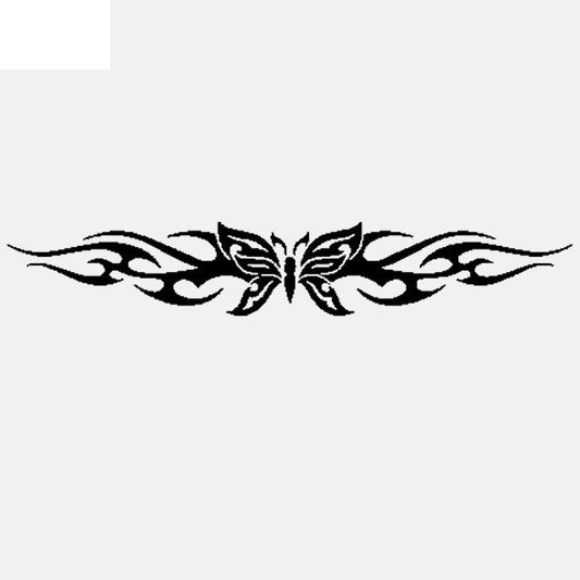 18CM*3CM Butterfly Back Window Decal Car Sticker Graphic Tribal Flame Car  Vinyl  Black/Silver C24-0088