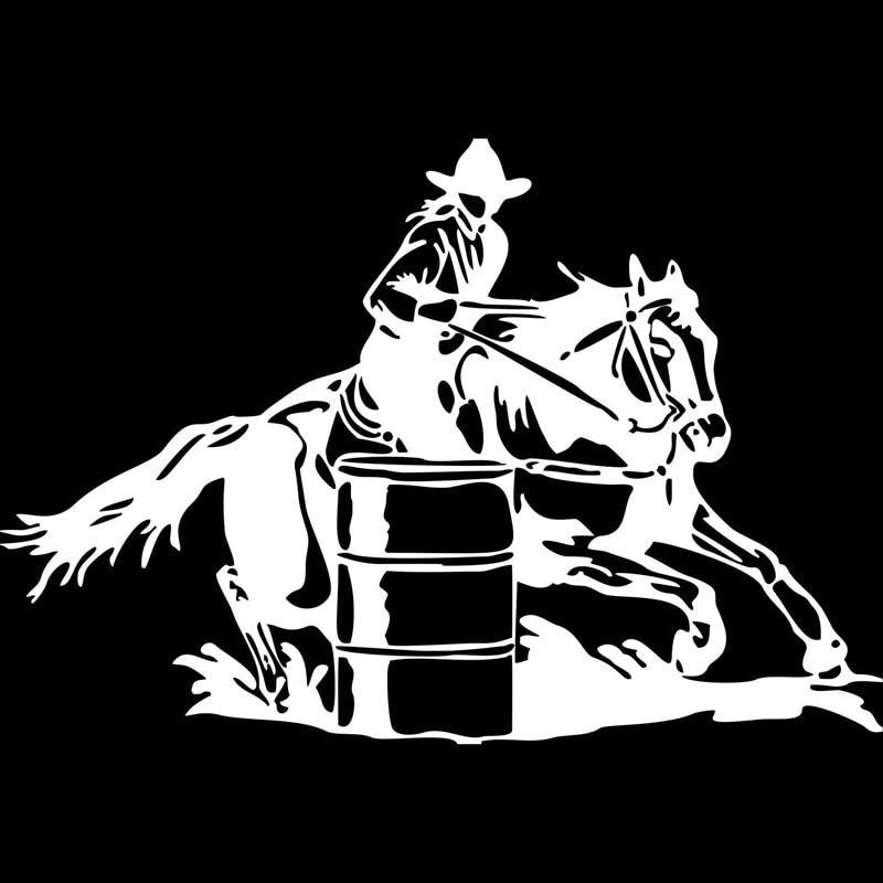 20cm*13.7cm Barrel Racing Cowgirl Girl Rodeo Horse Car Window Vinyl Decal Fashion Car Sticker S6-2749
