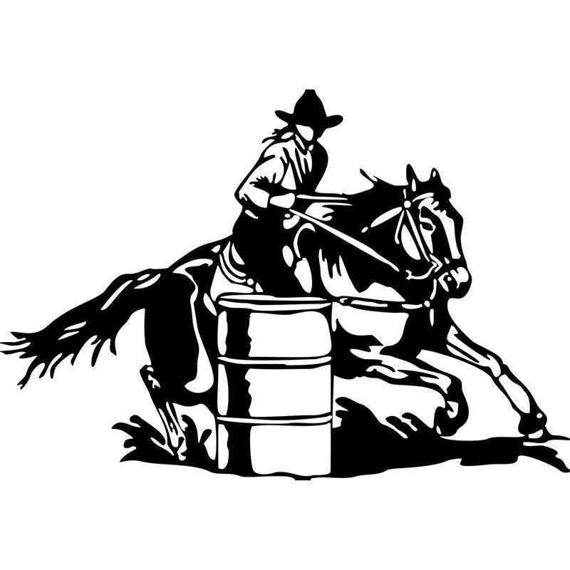 20cm*13.7cm Barrel Racing Cowgirl Girl Rodeo Horse Car Window Vinyl Decal Fashion Car Sticker S6-2749