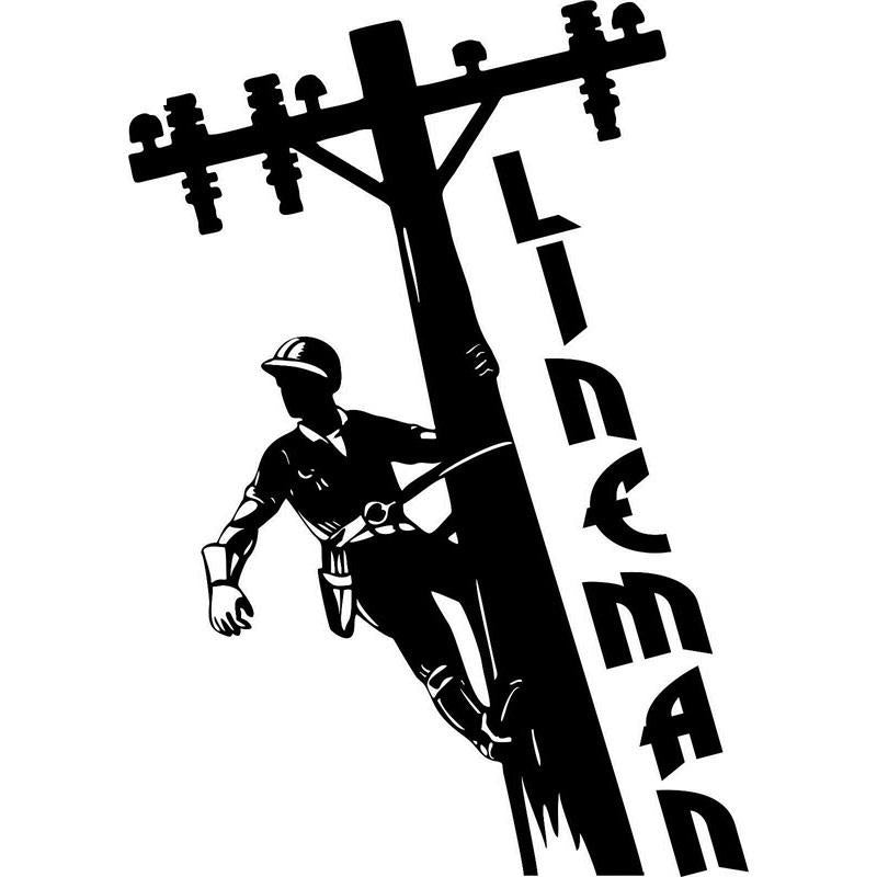 11.1cm*15.8cm LINEMAN Electrician Wireman Journeyman Interesting Vinyl Decals Car Sticker Black/Silver S6-3889