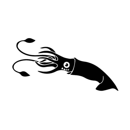 7CM*14CM Funny Squid Pattern Decals Family Car Door Fashion Car Stickers Black/Silver C30-0263