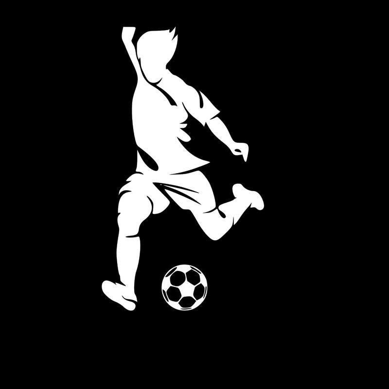 8.3CM*14.5CM Movement Football Black/Silver Car Sticker Vinyl S9-0159