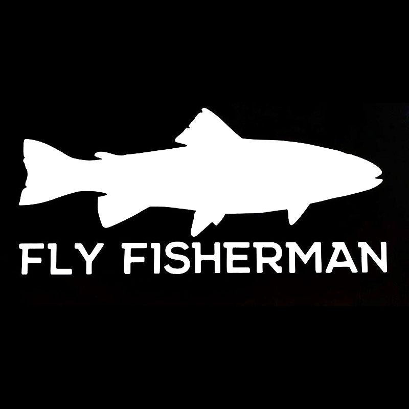 16.9CM*7.6CM Trout Fly Fishing Vinyl DecalCar Sticker Black/Silver C24-0664
