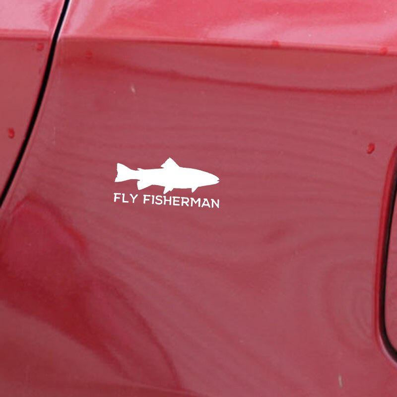 16.9CM*7.6CM Trout Fly Fishing Vinyl DecalCar Sticker Black/Silver C24-0664