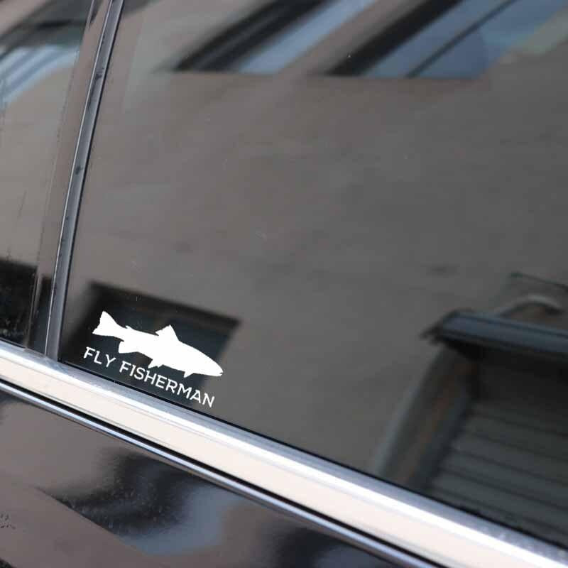 16.9CM*7.6CM Trout Fly Fishing Vinyl DecalCar Sticker Black/Silver C24-0664
