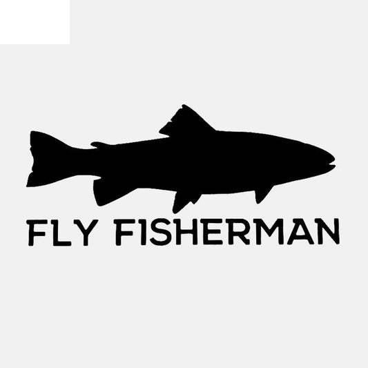 16.9CM*7.6CM Trout Fly Fishing Vinyl DecalCar Sticker Black/Silver C24-0664