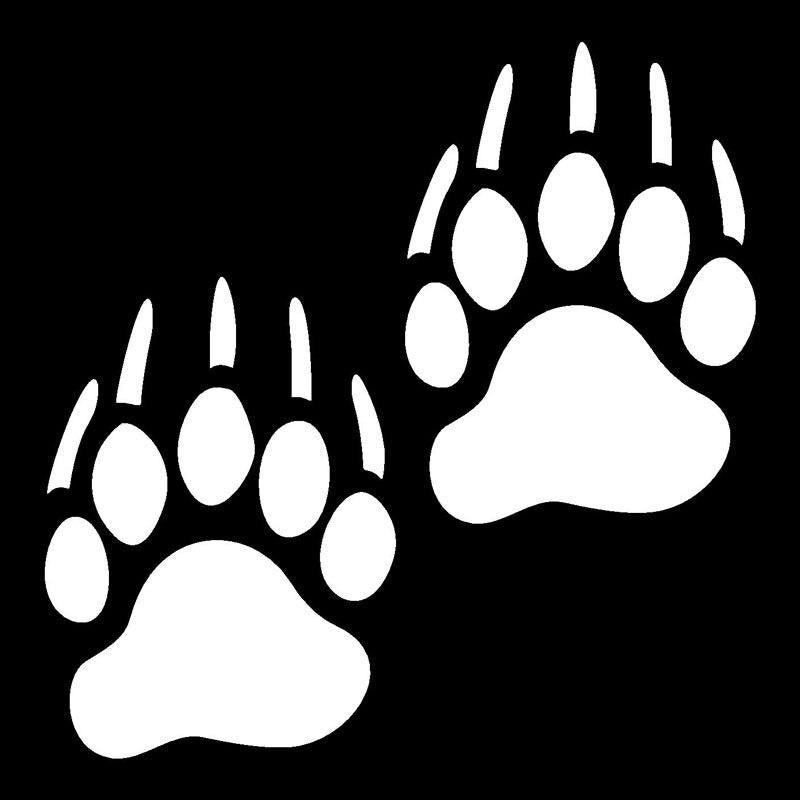11.3cm*11.4cm Funny Animal Bear Paws Car Window Graphic Vinyl Decal Car Sticker Black/Silver S6-3817