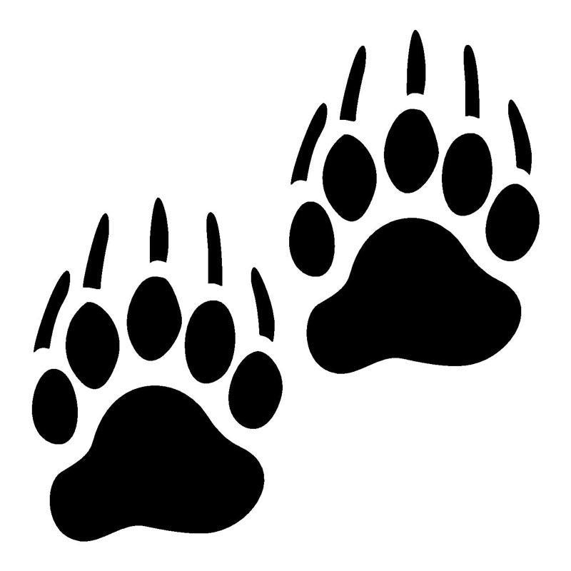 11.3cm*11.4cm Funny Animal Bear Paws Car Window Graphic Vinyl Decal Car Sticker Black/Silver S6-3817