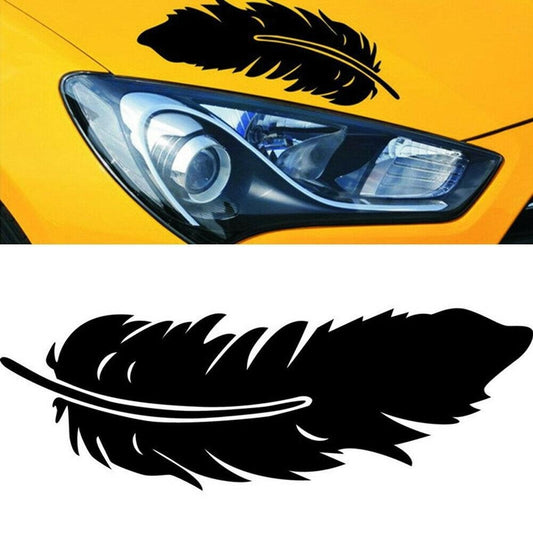 New Fashion Car Styling Headlight Sticker Bumper Rearview Feather Decal