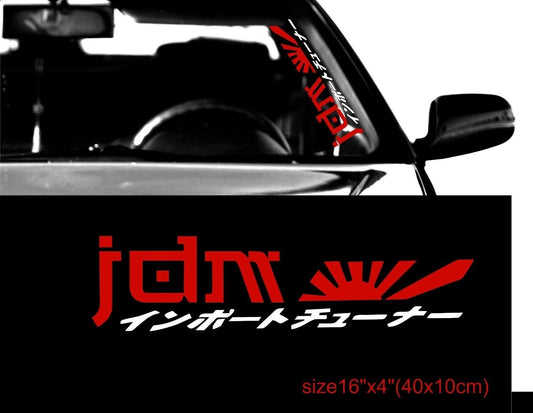 New Fashion JDM Kanji Car Sticker Windshield Windscreen 16" Front Glass Window Decal Mugen