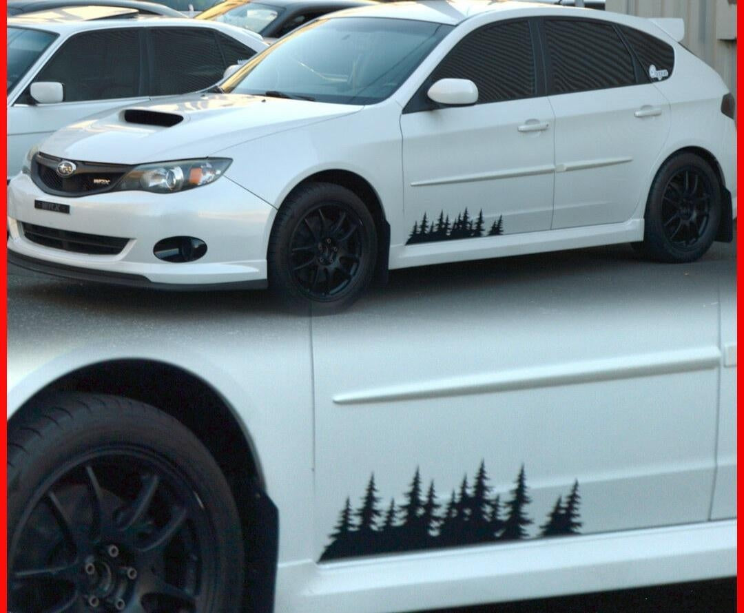 2018 NEW Vinyl Tree Forest Graphic set Custom Door Stickers Car Truck RV woods decal JDM