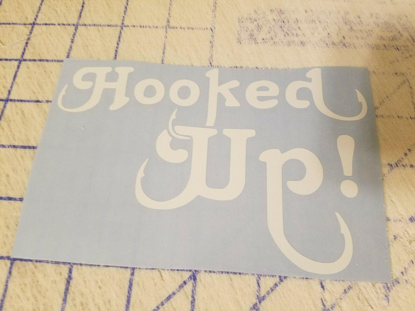 Hot Hooked Up Fish Trout Red Fish Snook Bait Rod Car Decal Window Sticker Vinyl