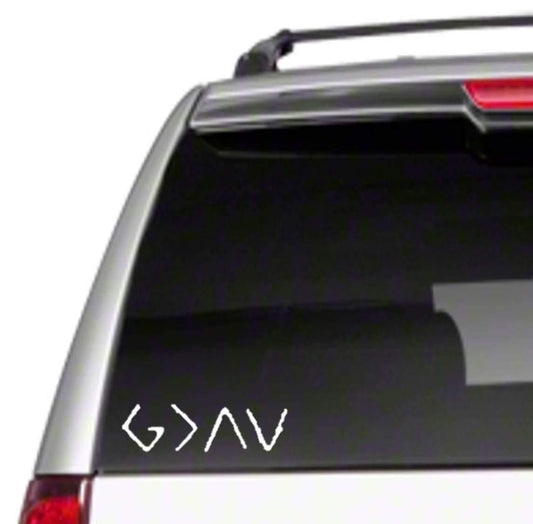 High-quality God is Greater than Highs & Lows 6" Car Vinyl Sticker Decal religious I love Jesus is great good saved faith trust hope foundation surrender *D2*