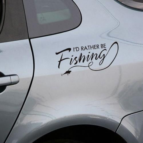 Fashion   I'd Rather Be Fishing Vinyl Car Decal Sticker Boat Lake Salt Car Sticker