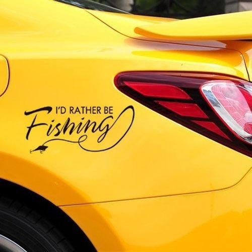 Fashion   I'd Rather Be Fishing Vinyl Car Decal Sticker Boat Lake Salt Car Sticker