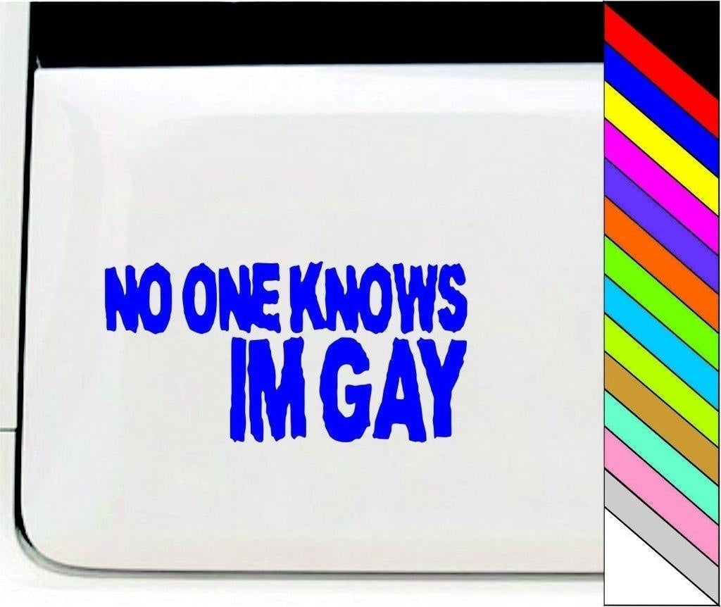New Brand NO ONE KNOWS IM GAY Funny Car/Bumper/Window Vinyl Decal Stickers Car Decor Waterproof