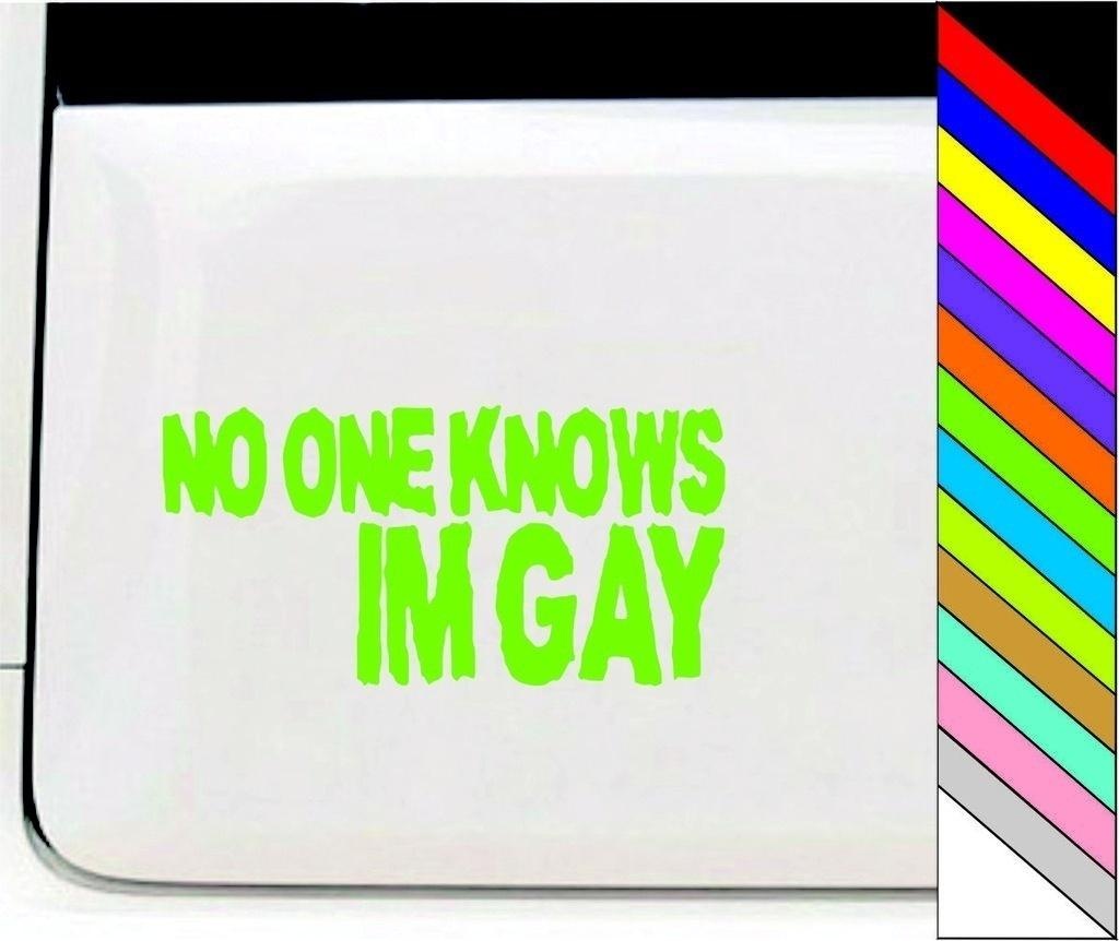 New Brand NO ONE KNOWS IM GAY Funny Car/Bumper/Window Vinyl Decal Stickers Car Decor Waterproof
