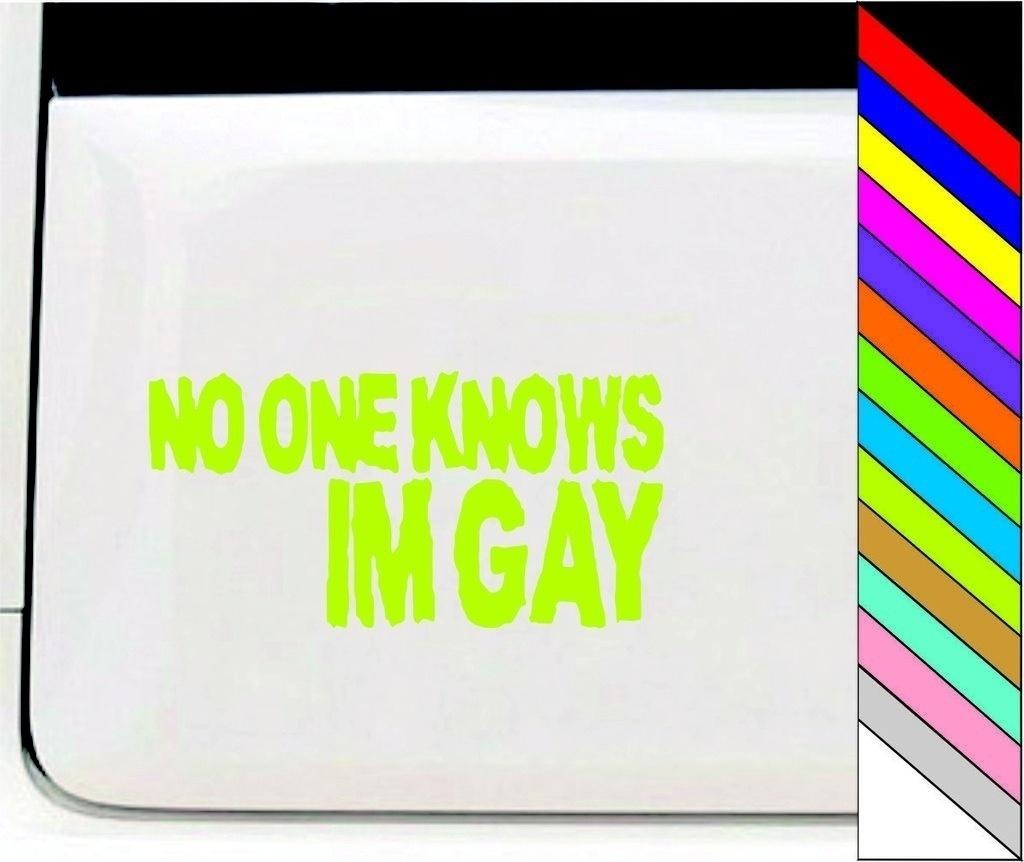 New Brand NO ONE KNOWS IM GAY Funny Car/Bumper/Window Vinyl Decal Stickers Car Decor Waterproof