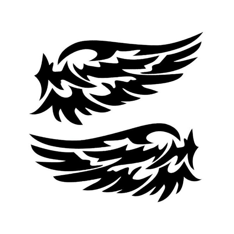 New Fashion 1 Pair 8*16cm Angel Wings Lovely Vinyl PVC Waterproof Removable Car Sticker Car Rearview Mirror Sticker Decal