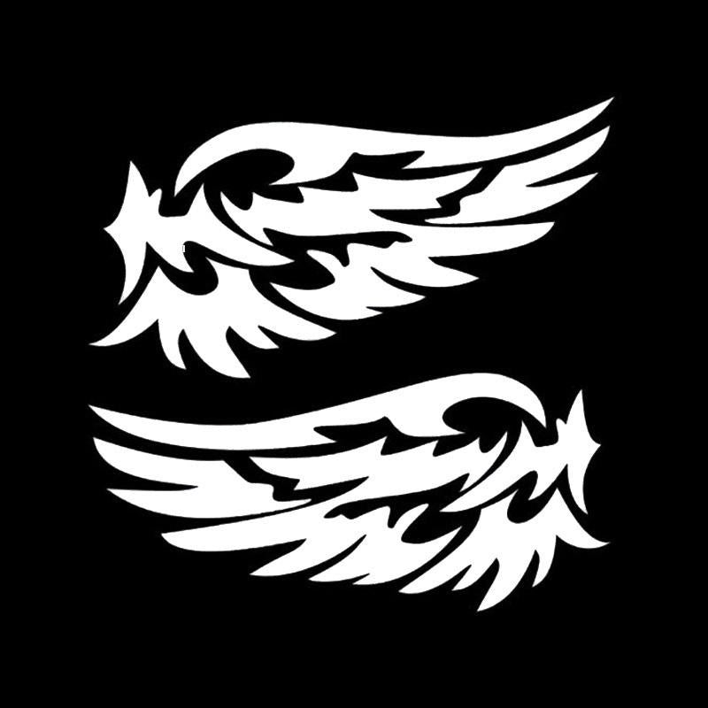 New Fashion 1 Pair 8*16cm Angel Wings Lovely Vinyl PVC Waterproof Removable Car Sticker Car Rearview Mirror Sticker Decal