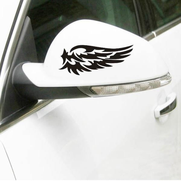 New Fashion 1 Pair 8*16cm Angel Wings Lovely Vinyl PVC Waterproof Removable Car Sticker Car Rearview Mirror Sticker Decal