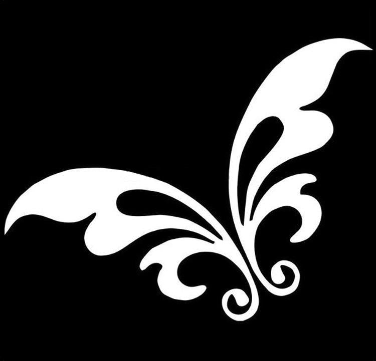 2017 NEW Funny stickers 16*12.5CM BUTTERFLY Cartoon Car Stickers Decals Motorcycle Car Styling Personality Black/Silver C2-0161