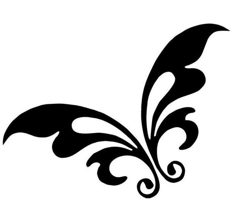 2017 NEW Funny stickers 16*12.5CM BUTTERFLY Cartoon Car Stickers Decals Motorcycle Car Styling Personality Black/Silver C2-0161