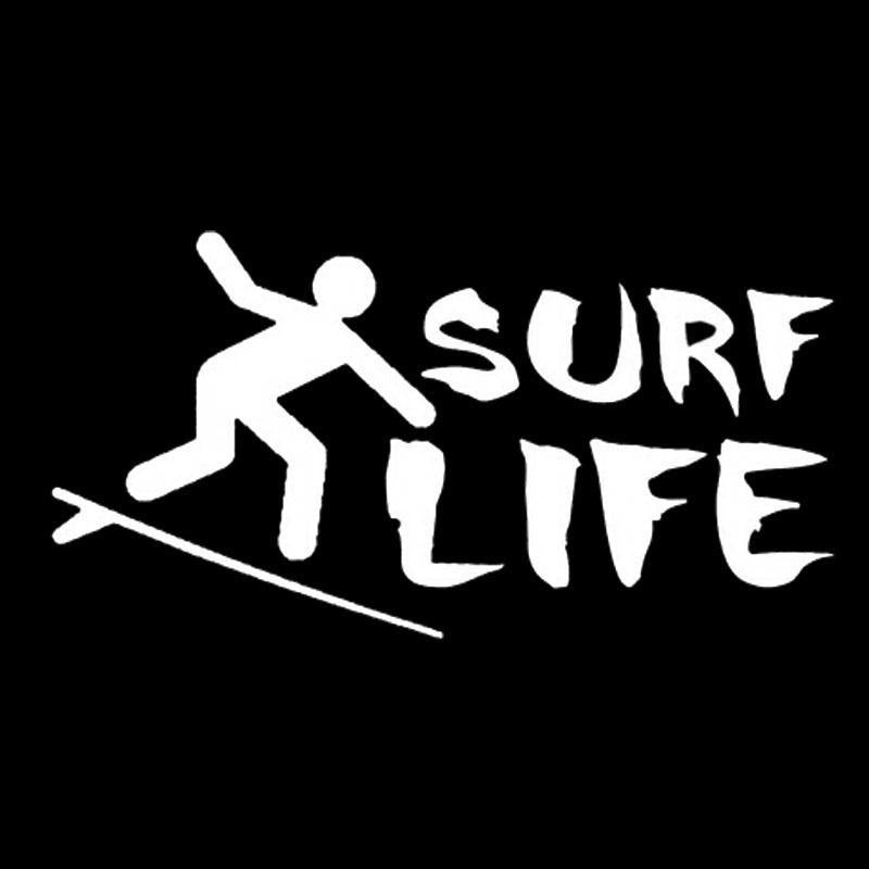 New Hot 14.4CM*7.2CM SURF LIFE Funny Cute  Styling Window Sticker Decal
