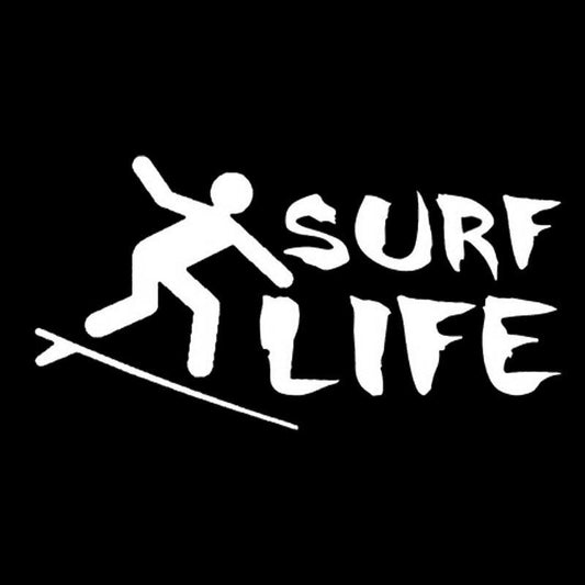New Hot 14.4CM*7.2CM SURF LIFE Funny Cute  Styling Window Sticker Decal