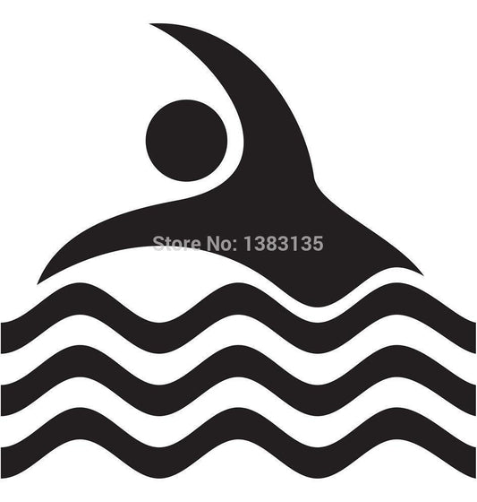 2017 NEW Funny stickers Wholesale Swimming Pool Symbol Sign Funny Car Sticker For Truck Window SUV Door Kayak Vinyl Decal 8 Colors