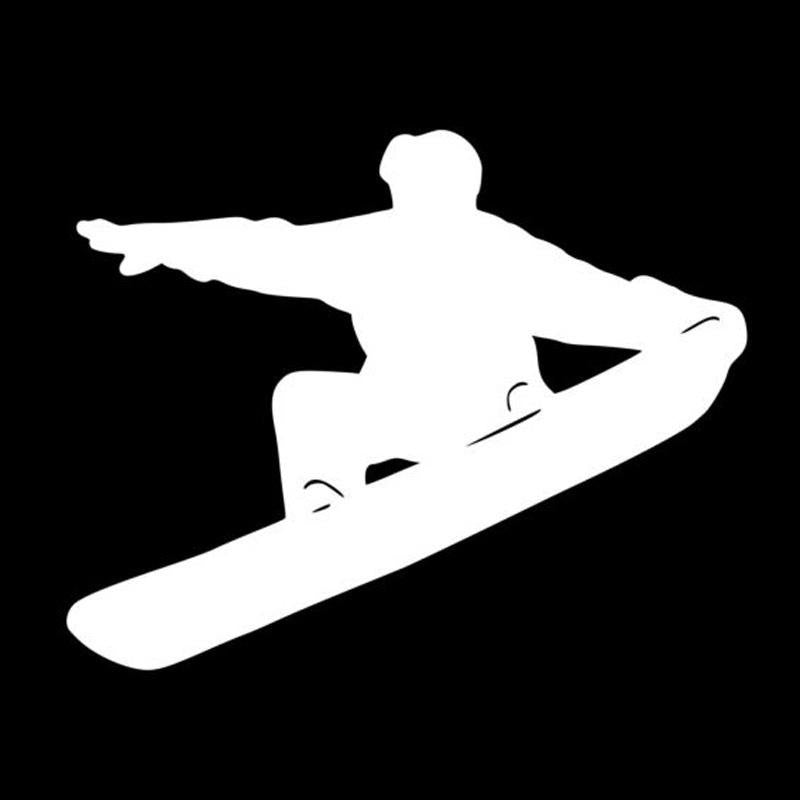 Hot  18.2*14.6CM Interesting Snowboarding Skateboarding Skating Sports Car Stickers Black/Silver