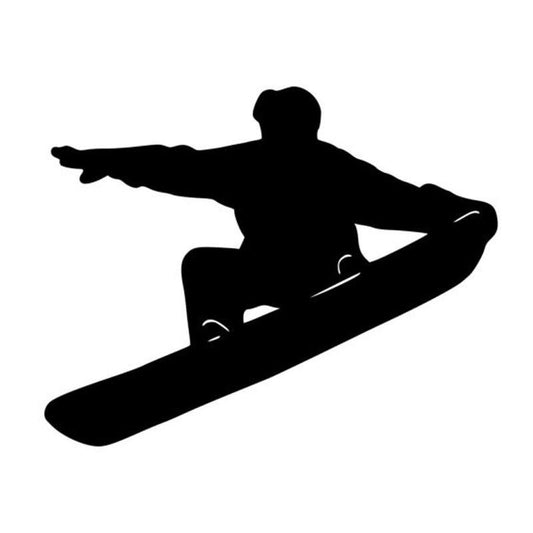 Hot  18.2*14.6CM Interesting Snowboarding Skateboarding Skating Sports Car Stickers Black/Silver