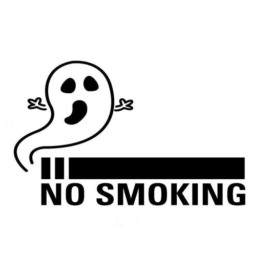 Funny stickers 15x8CM No Smoking Ghost Anti Smoke Cigarette  Car Styling Accessories Car Sticker Black/Sliver C8-1402