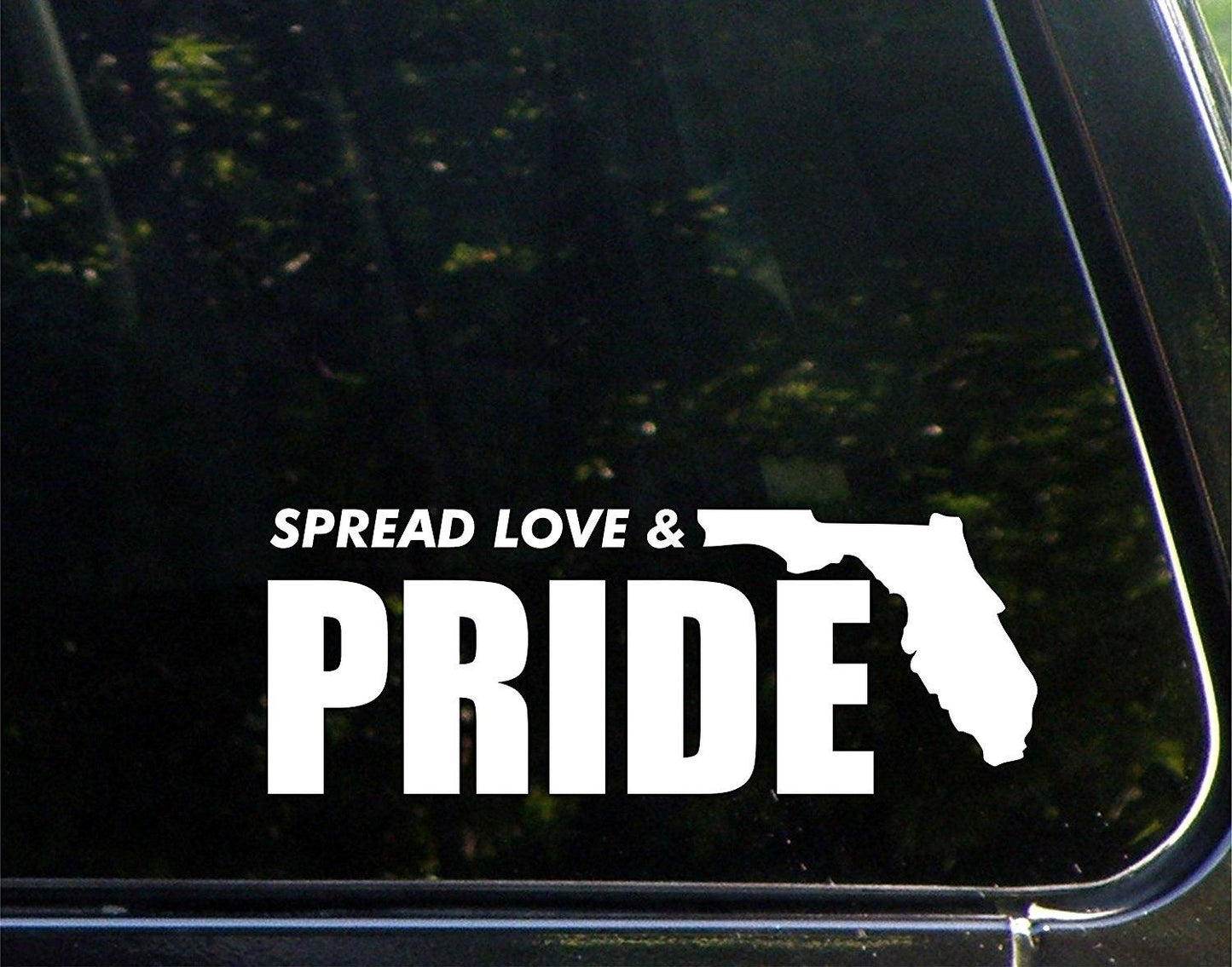 New Fashion Spread Love Pride (florida) - 8-3/4inches X 3-1/4inches - Vinyl Die Cut Decal/ Bumper Sticker for Windows, Cars, Trucks, Laptops, Etc.