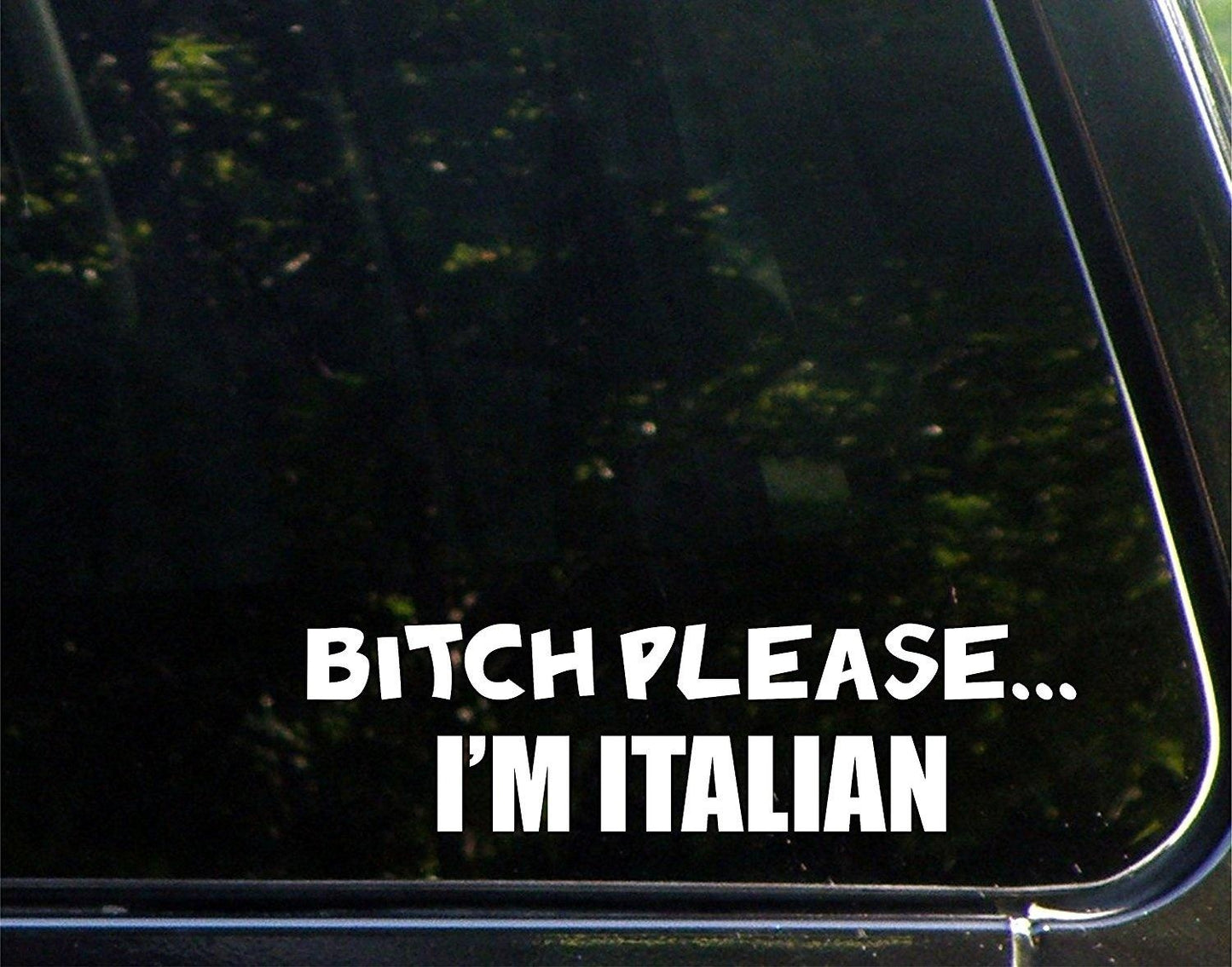 B%ch Please. . . I'm Italian - 8-3/4inches X 2-1/2inches - Vinyl Die Cut Decal Bumper Sticker for Windows, Cars, Trucks, Laptops, Etc.