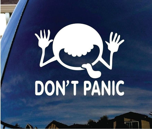 Don't Panic Car Window Vinyl Decal Sticker