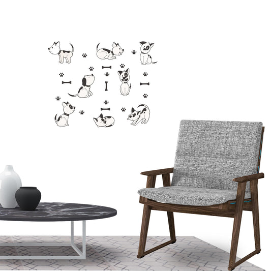 Lovely Dog Bone Paw Wall Sticker Decal for Home Living Room Bedroom Family Wall Art Decor black