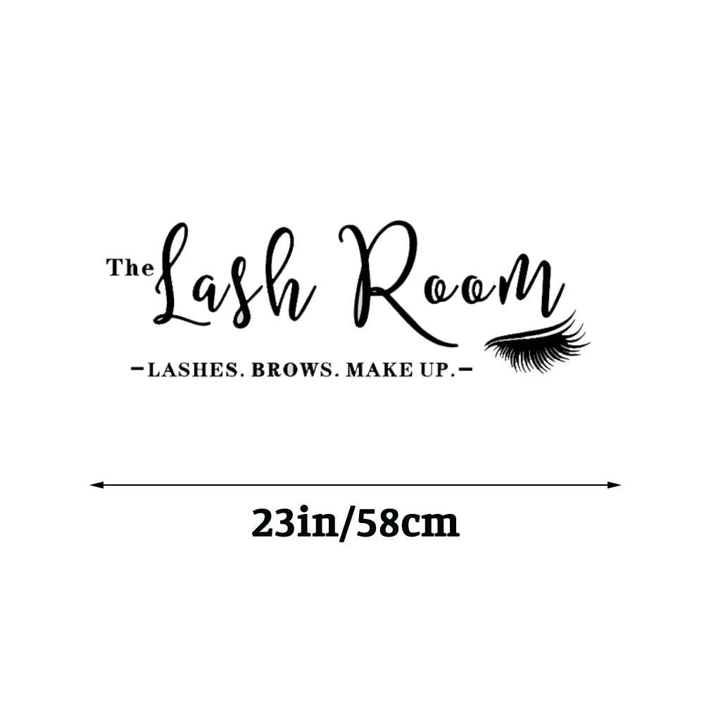 The Lash Room Sign Wall Sticker Decal Eyelash Studio Beauty Salon Decor Lashes Brows Make Up Wall Art Decor black