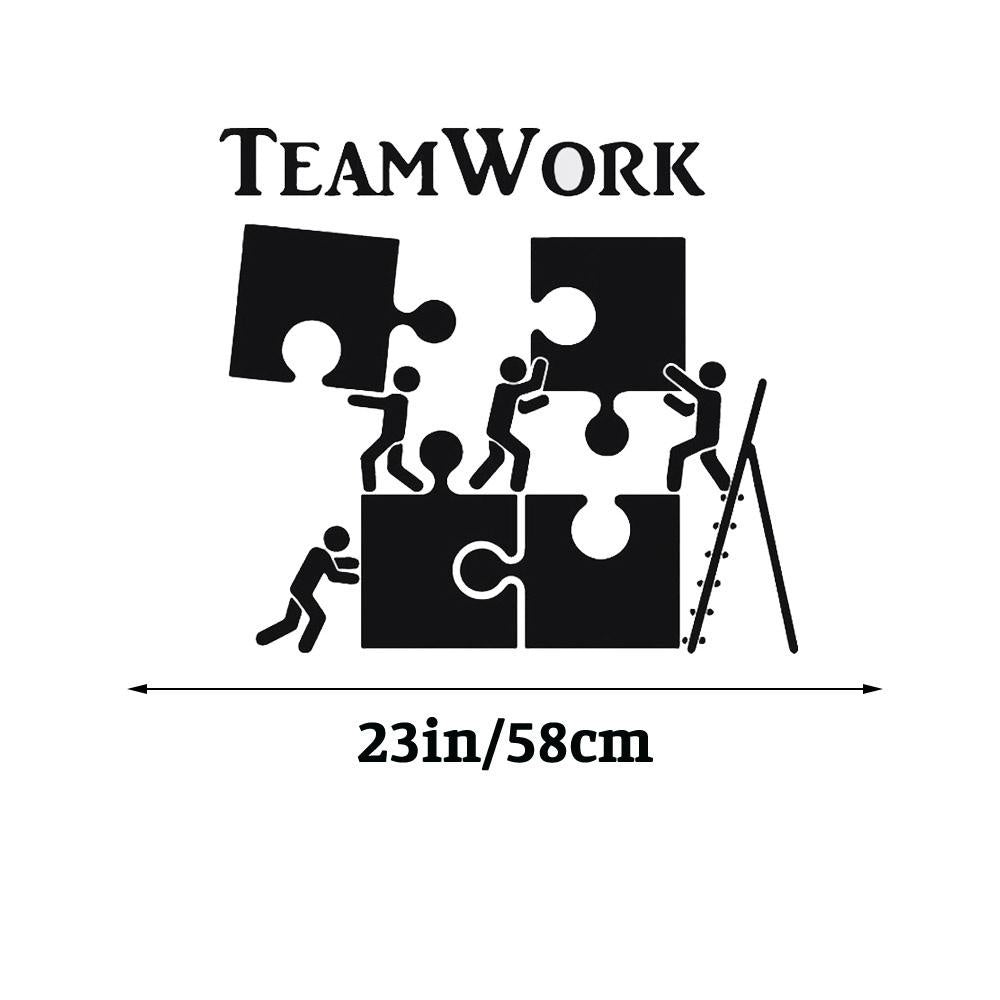 Teamwork Motivation Puzzle Wall Sticker Decal for Office Home Living Room Bedroom Family Wall Art Decor black