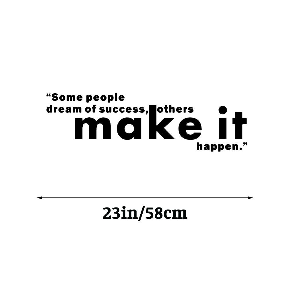 Some people dream of success others make it happen Inspirational Quotes Wall Sticker Decal for Home Living Room Bedroom Family Wall Art Decor black