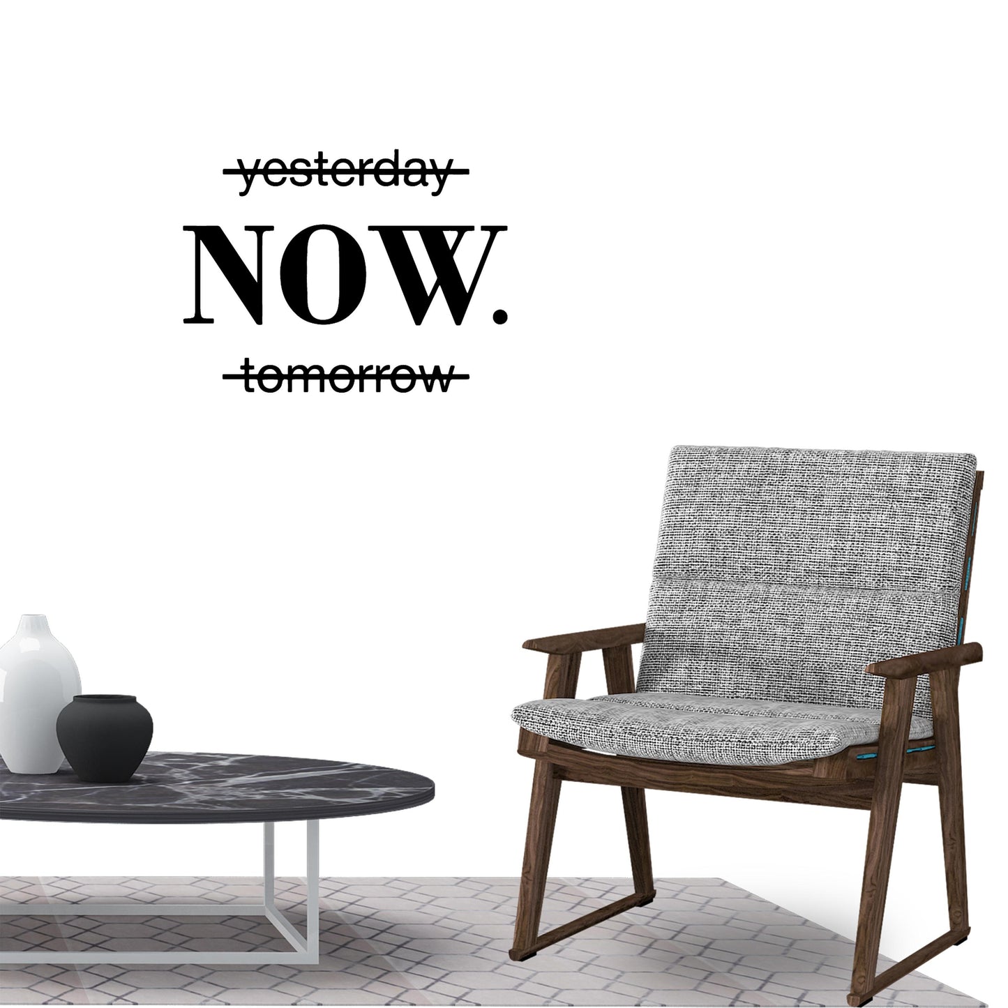Now Inspirational Quotes Wall Sticker Decal for Home Living Room Bedroom Family Wall Art Decor black