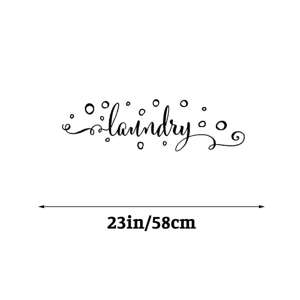 Laundry Sign With Bubbles Wall Sticker Decal for Laundry Room Wall Art Decor black